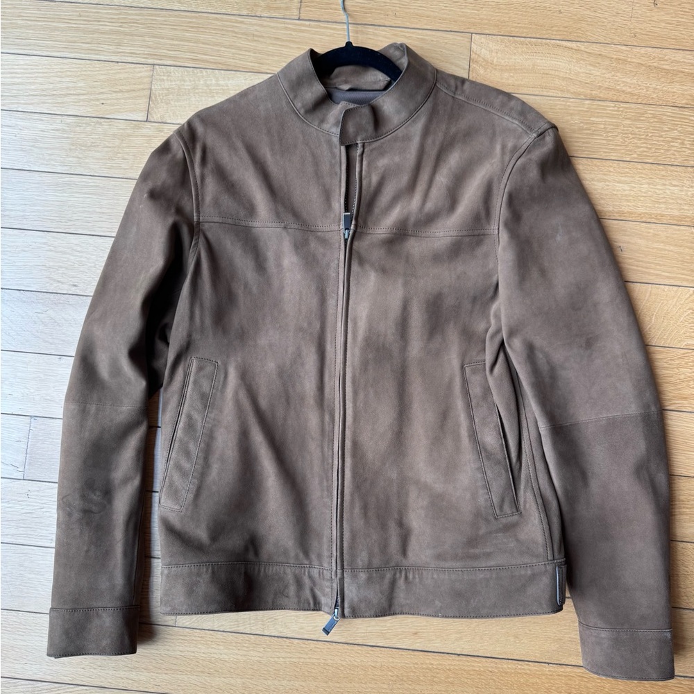 MASSIMO DUTTI Men's Brown Suede Jacket